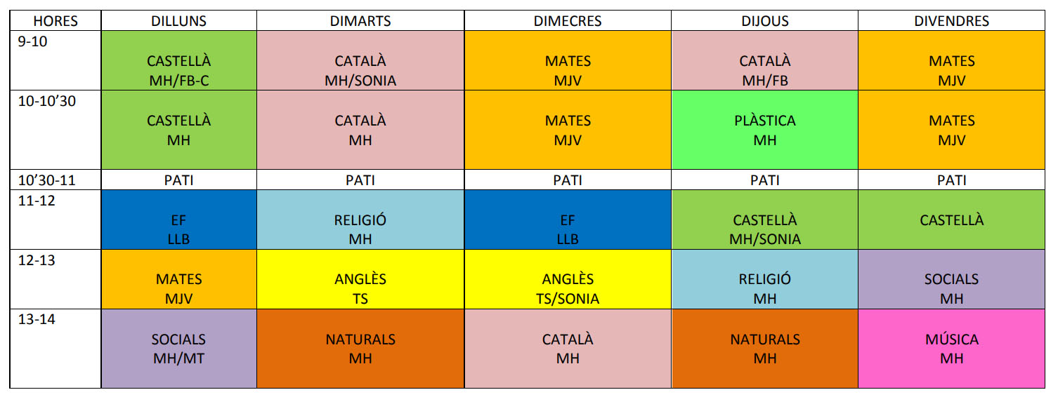 HORARI 1r EP SEPTEMBRE I JUNY 22-23